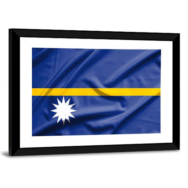 Nauru Flag Canvas Wall Art-3 Horizontal-Gallery Wrap-25" x 16"-Tiaracle