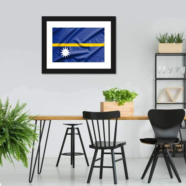 Nauru Flag Canvas Wall Art-3 Horizontal-Gallery Wrap-25" x 16"-Tiaracle