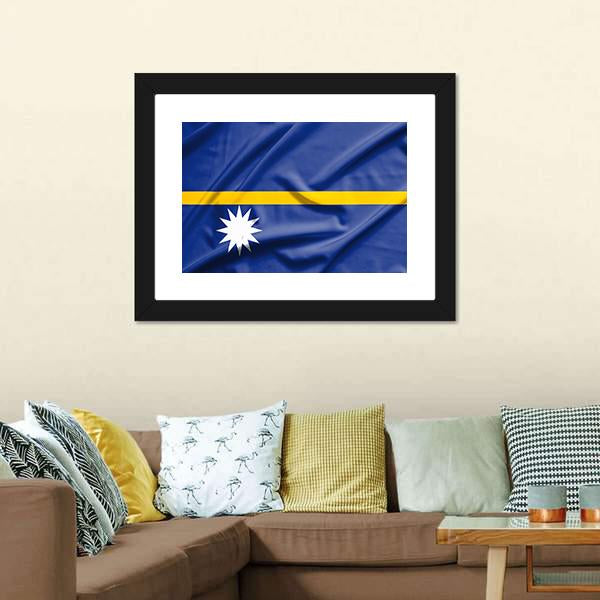 Nauru Flag Canvas Wall Art-3 Horizontal-Gallery Wrap-25" x 16"-Tiaracle
