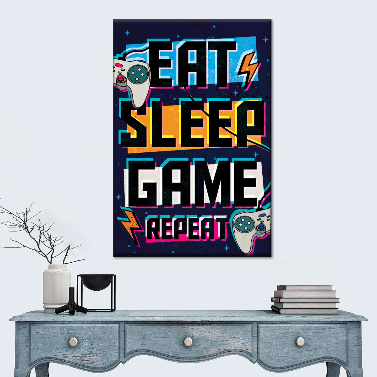 نیند گیم پوسٹر وال آرٹ کھائیں