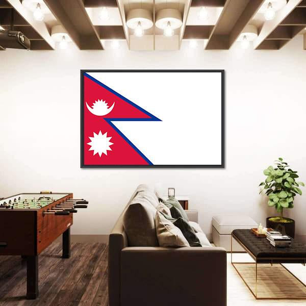 Nepal Flag Canvas Wall Art-3 Horizontal-Gallery Wrap-25" x 16"-Tiaracle