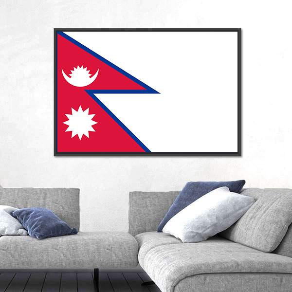 Nepal Flag Canvas Wall Art-3 Horizontal-Gallery Wrap-25" x 16"-Tiaracle