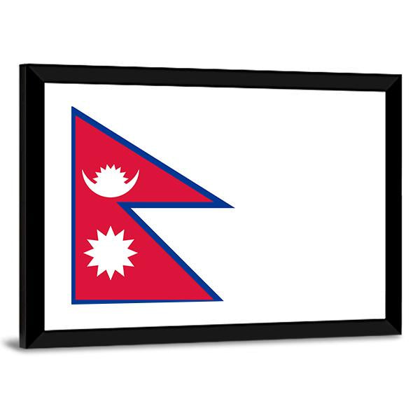 Nepal Flag Canvas Wall Art-3 Horizontal-Gallery Wrap-25" x 16"-Tiaracle