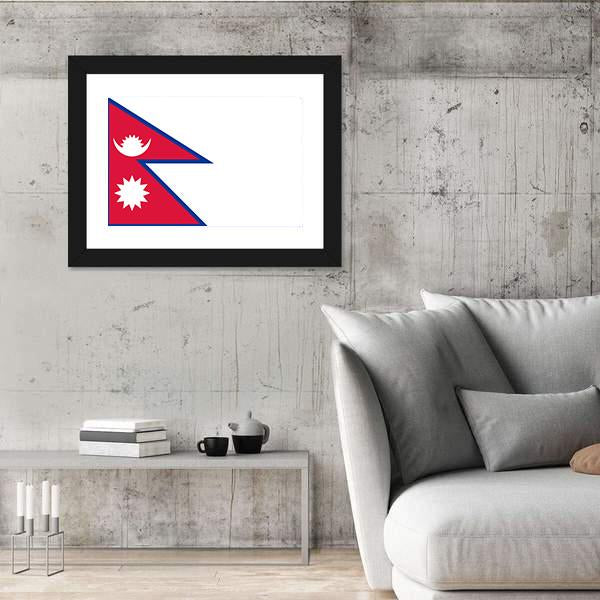 Nepal Flag Canvas Wall Art-3 Horizontal-Gallery Wrap-25" x 16"-Tiaracle
