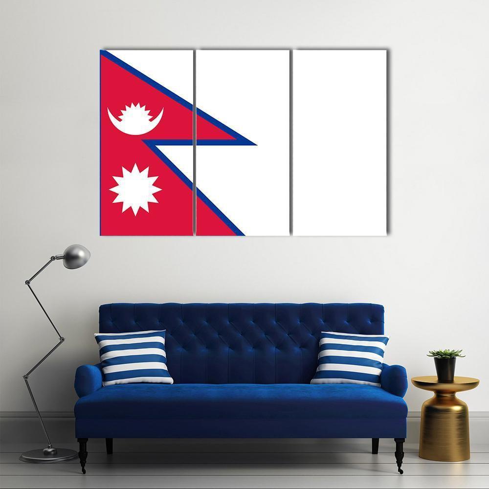 Nepal Flag Canvas Wall Art-3 Horizontal-Gallery Wrap-37" x 24"-Tiaracle