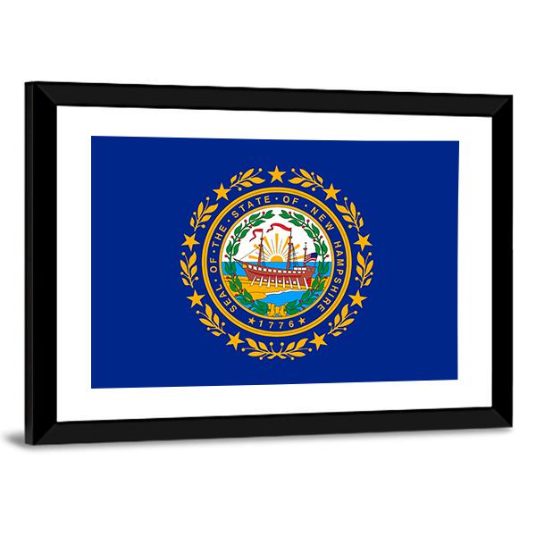 New Hampshire Flag Canvas Wall Art-3 Horizontal-Gallery Wrap-25" x 16"-Tiaracle