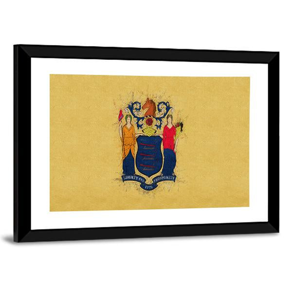 New Jersey Flag Canvas Wall Art-3 Horizontal-Gallery Wrap-25" x 16"-Tiaracle