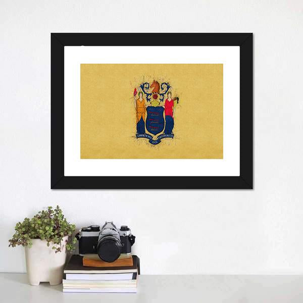 New Jersey Flag Canvas Wall Art-1 Piece-Framed Print-20" x 16"-Tiaracle