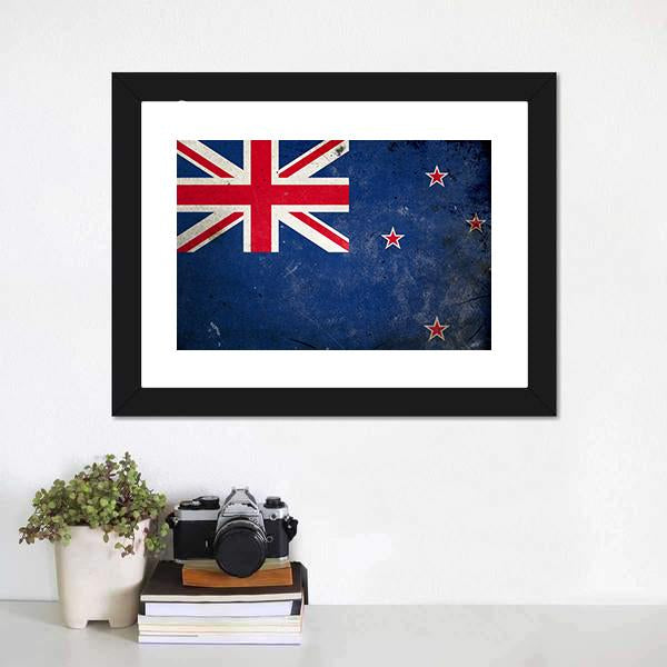 New Zealand Flag Canvas Wall Art-1 Piece-Framed Print-20" x 16"-Tiaracle