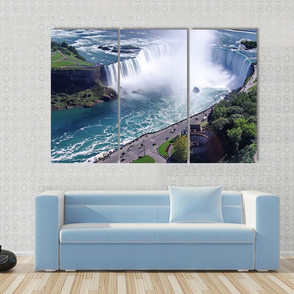 Niagara Falls In Ontario Canvas Wall Art-3 Horizontal-Gallery Wrap-37" x 24"-Tiaracle