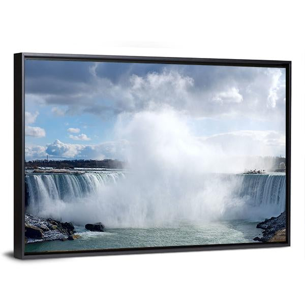 Niagara Falls From Canadian Bank Canvas Wall Art-3 Horizontal-Gallery Wrap-25" x 16"-Tiaracle