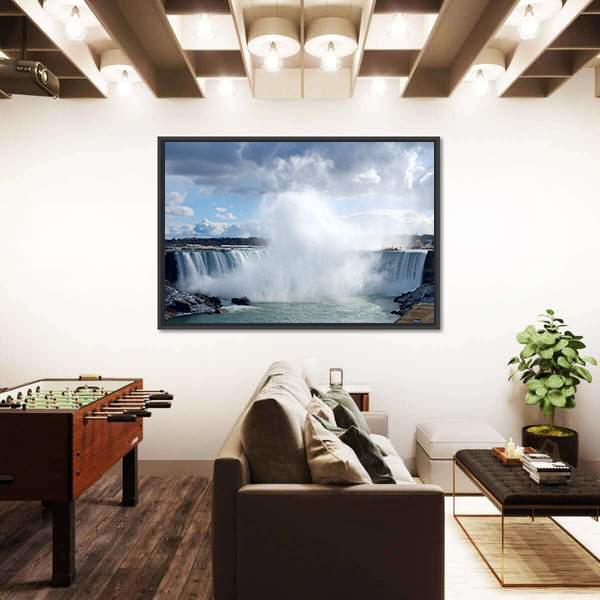 Niagara Falls From Canadian Bank Canvas Wall Art-3 Horizontal-Gallery Wrap-25" x 16"-Tiaracle