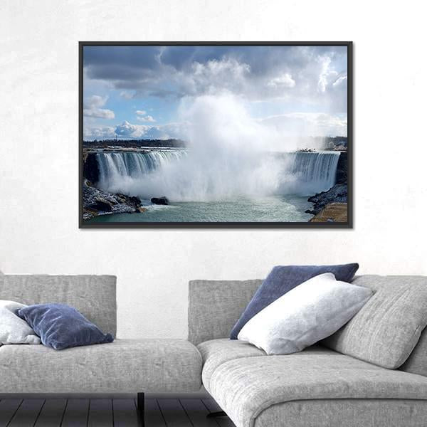 Niagara Falls From Canadian Bank Canvas Wall Art-3 Horizontal-Gallery Wrap-25" x 16"-Tiaracle