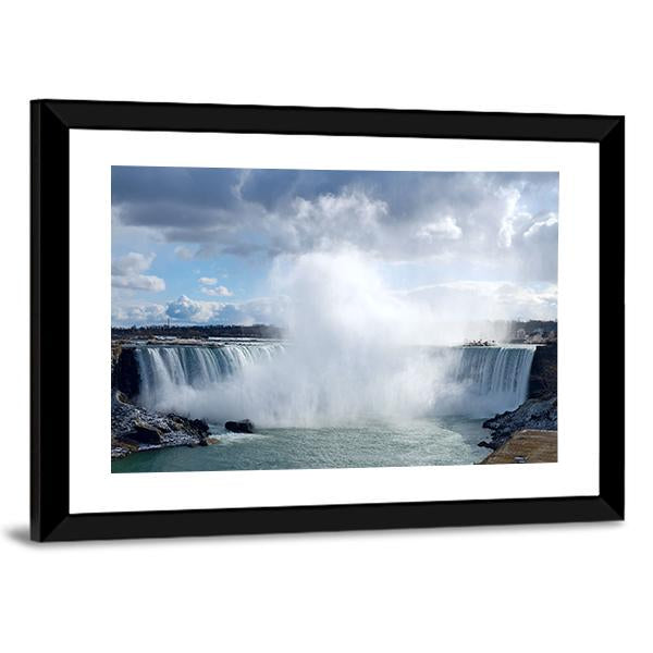 Niagara Falls From Canadian Bank Canvas Wall Art-3 Horizontal-Gallery Wrap-25" x 16"-Tiaracle