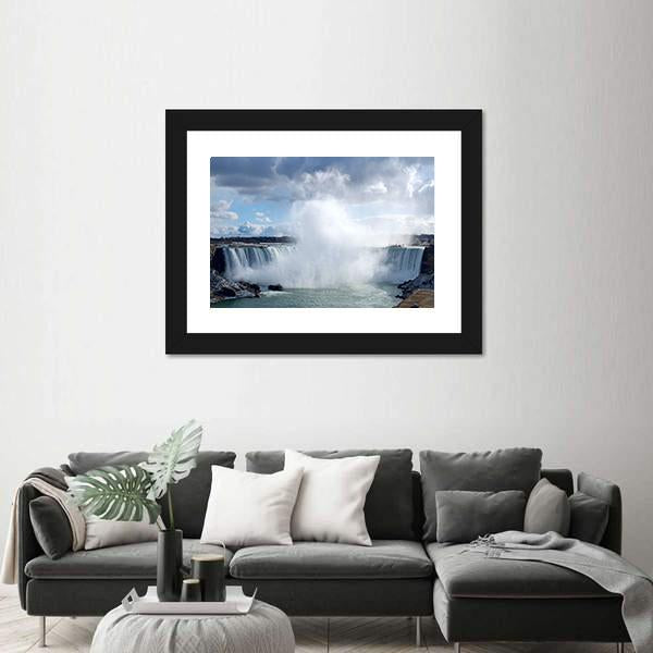 Niagara Falls From Canadian Bank Canvas Wall Art-3 Horizontal-Gallery Wrap-25" x 16"-Tiaracle