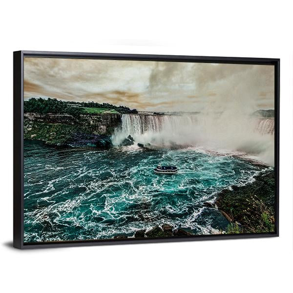 Niagara Falls From Canadian Side Canvas Wall Art-3 Horizontal-Gallery Wrap-25" x 16"-Tiaracle