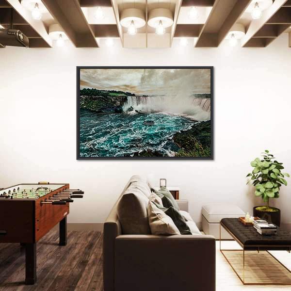 Niagara Falls From Canadian Side Canvas Wall Art-3 Horizontal-Gallery Wrap-25" x 16"-Tiaracle