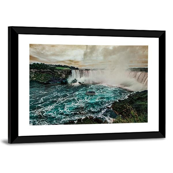 Niagara Falls From Canadian Side Canvas Wall Art-3 Horizontal-Gallery Wrap-25" x 16"-Tiaracle