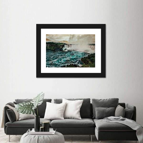 Niagara Falls From Canadian Side Canvas Wall Art-3 Horizontal-Gallery Wrap-25" x 16"-Tiaracle