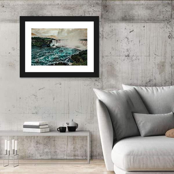 Niagara Falls From Canadian Side Canvas Wall Art-3 Horizontal-Gallery Wrap-25" x 16"-Tiaracle