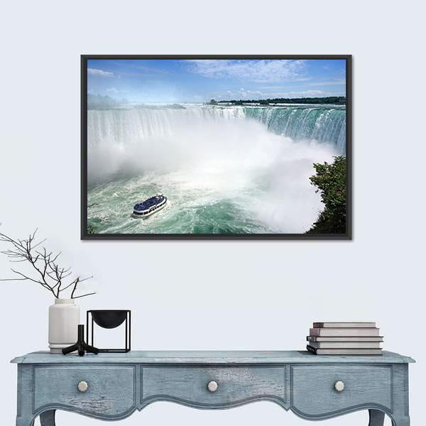 Niagara Falls From The Canadian Side Canvas Wall Art-1 Piece-Floating Frame-24" x 16"-Tiaracle