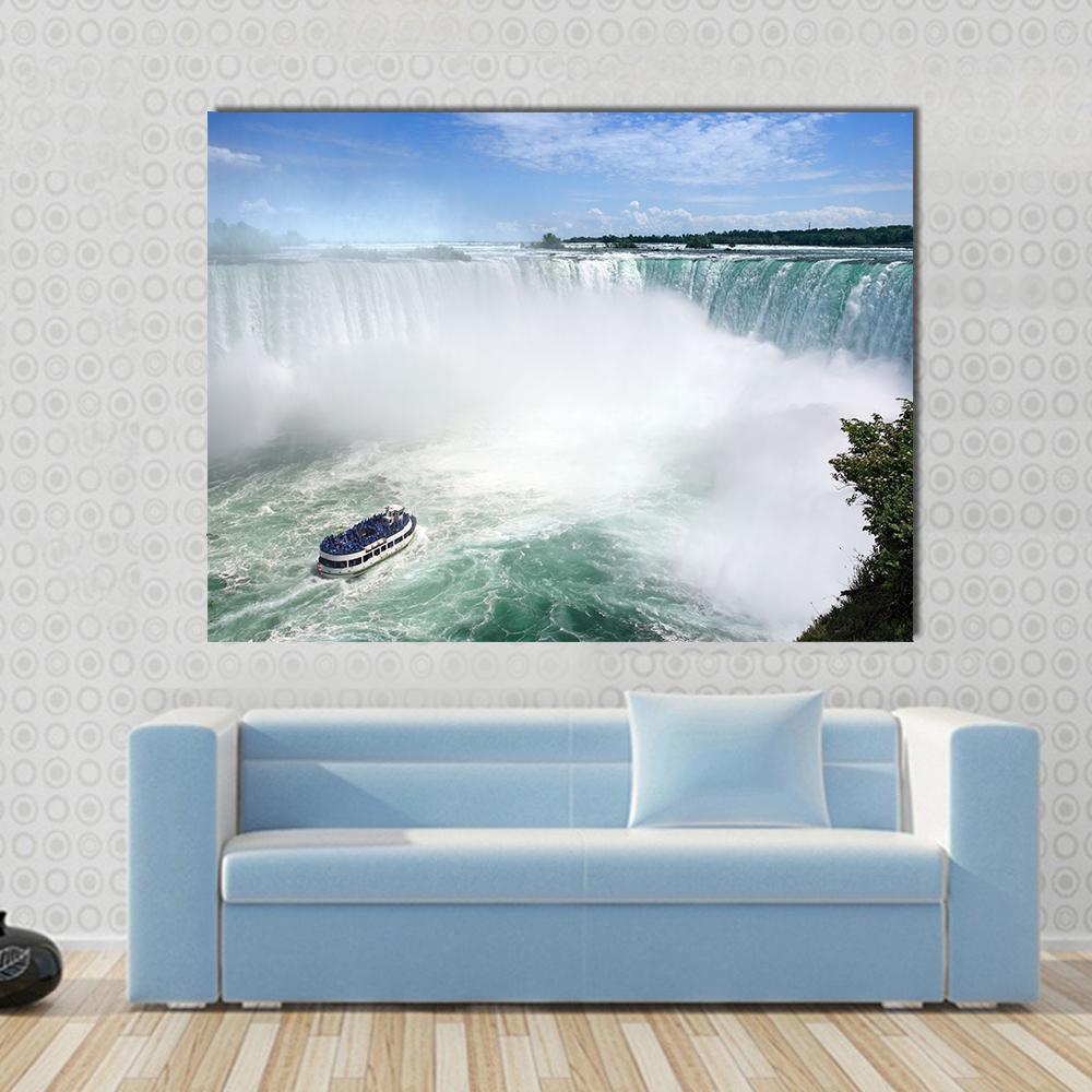 Niagara Falls From The Canadian Side Canvas Wall Art-1 Piece-Gallery Wrap-48" x 32"-Tiaracle