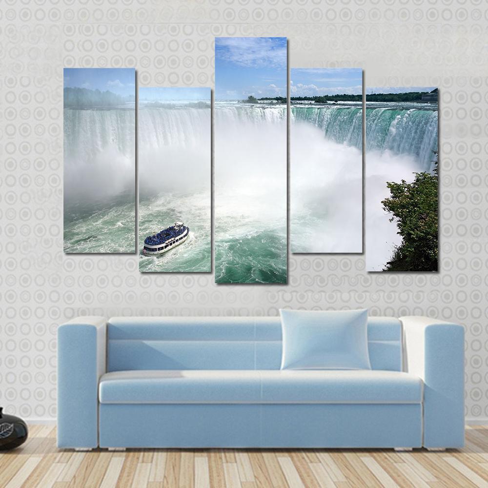 Niagara Falls From The Canadian Side Canvas Wall Art-5 Pop-Gallery Wrap-47" x 32"-Tiaracle