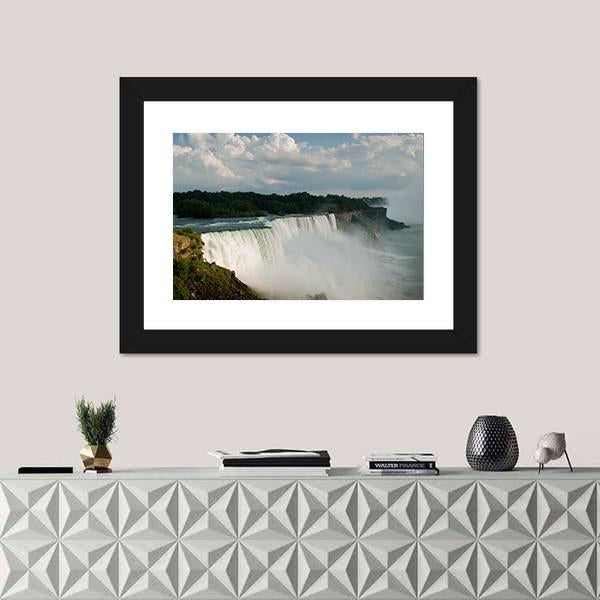 Niagara Falls From US Side Canvas Wall Art-1 Piece-Framed Print-20" x 16"-Tiaracle