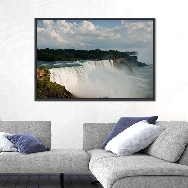 Niagara Falls From US Side Canvas Wall Art-3 Horizontal-Gallery Wrap-25" x 16"-Tiaracle