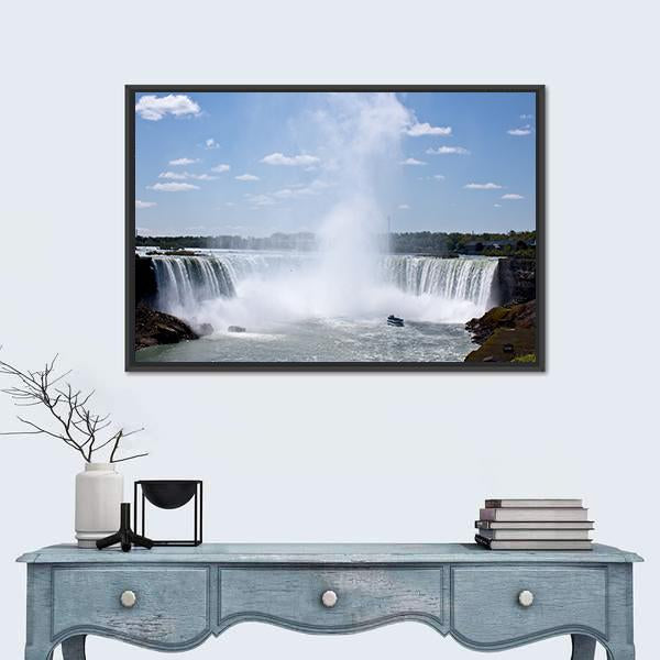 Niagara Falls Horseshoe Fall Canvas Wall Art-1 Piece-Floating Frame-24" x 16"-Tiaracle