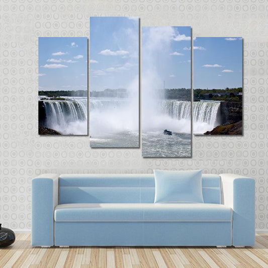 Niagara Falls Horseshoe Fall Canvas Wall Art-4 Pop-Gallery Wrap-50" x 32"-Tiaracle