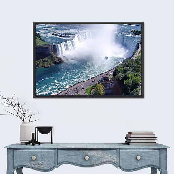 Niagara Falls In Ontario Canvas Wall Art-1 Piece-Floating Frame-24" x 16"-Tiaracle