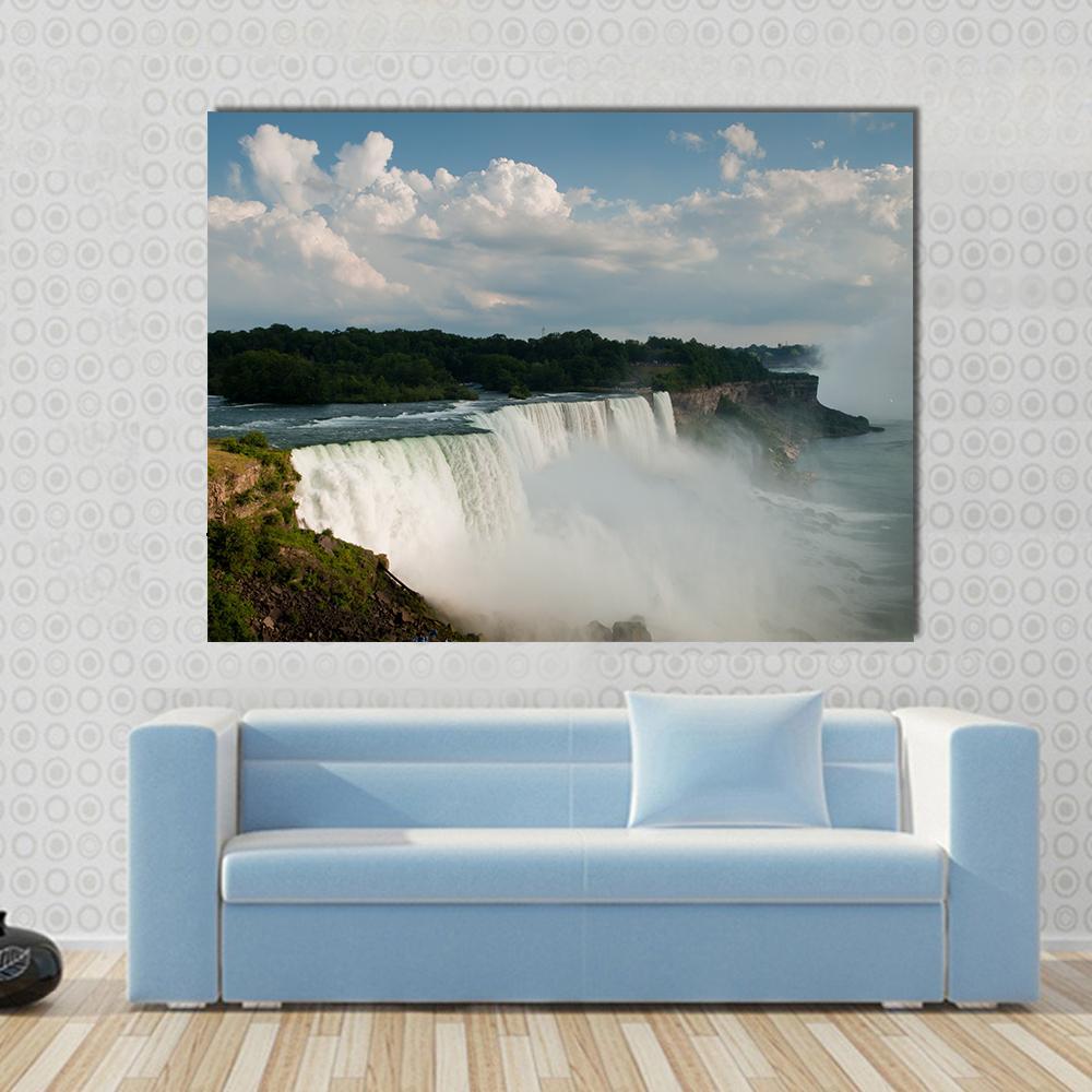 Niagara Falls From US Side Canvas Wall Art-1 Piece-Gallery Wrap-48" x 32"-Tiaracle