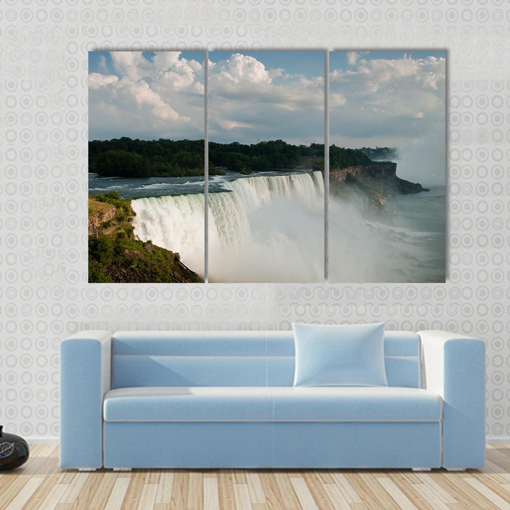 Niagara Falls From US Side Canvas Wall Art-3 Horizontal-Gallery Wrap-37" x 24"-Tiaracle