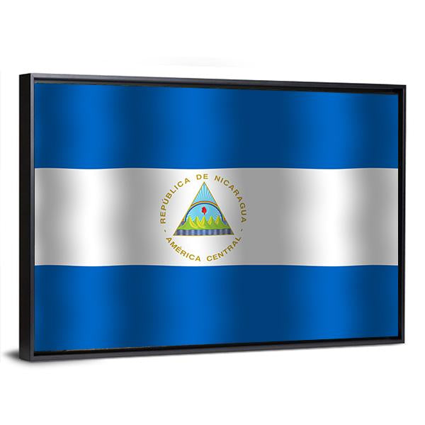 Nicaragua Flag Canvas Wall Art-3 Horizontal-Gallery Wrap-25" x 16"-Tiaracle