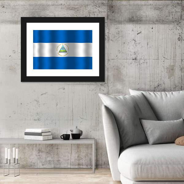 Nicaragua Flag Canvas Wall Art-3 Horizontal-Gallery Wrap-25" x 16"-Tiaracle
