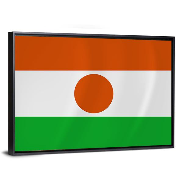 Niger Waving Flag Canvas Wall Art-3 Horizontal-Gallery Wrap-25" x 16"-Tiaracle