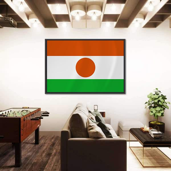 Niger Waving Flag Canvas Wall Art-3 Horizontal-Gallery Wrap-25" x 16"-Tiaracle