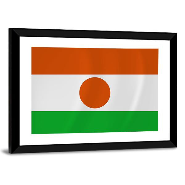 Niger Waving Flag Canvas Wall Art-3 Horizontal-Gallery Wrap-25" x 16"-Tiaracle