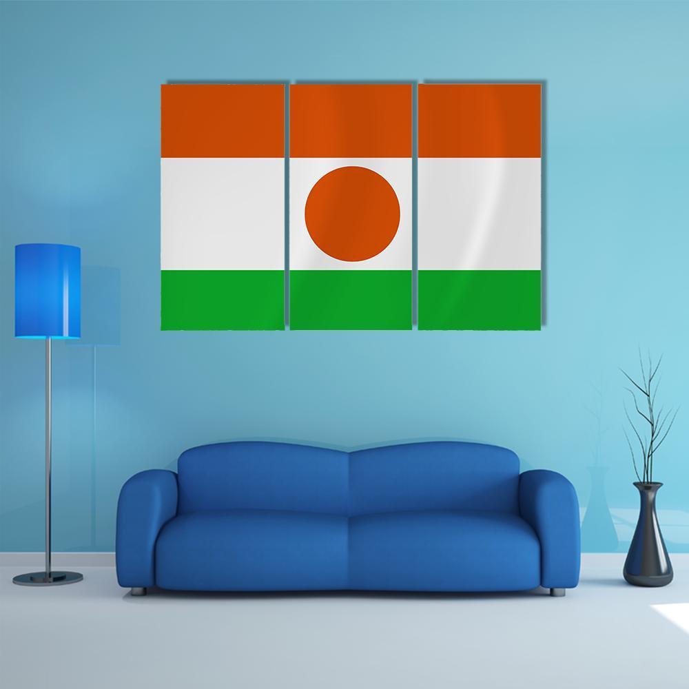 Niger Waving Flag Canvas Wall Art-3 Horizontal-Gallery Wrap-37" x 24"-Tiaracle