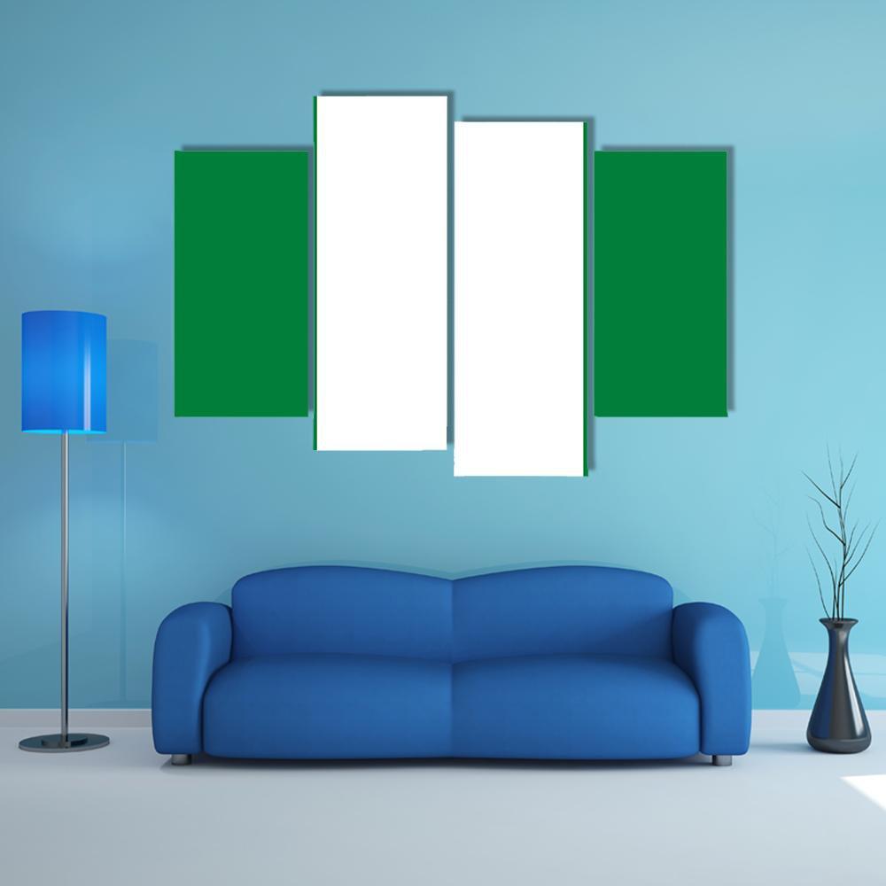 Nigeria Flag Canvas Wall Art-4 Pop-Gallery Wrap-50" x 32"-Tiaracle