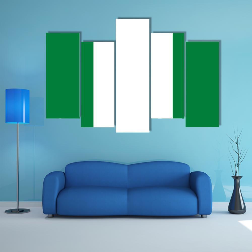 Nigeria Flag Canvas Wall Art-5 Pop-Gallery Wrap-47" x 32"-Tiaracle