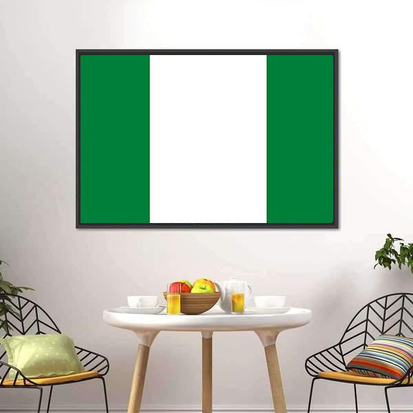 Nigeria Flag Canvas Wall Art-3 Horizontal-Gallery Wrap-25" x 16"-Tiaracle