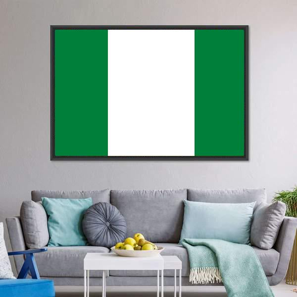 Nigeria Flag Canvas Wall Art-3 Horizontal-Gallery Wrap-25" x 16"-Tiaracle