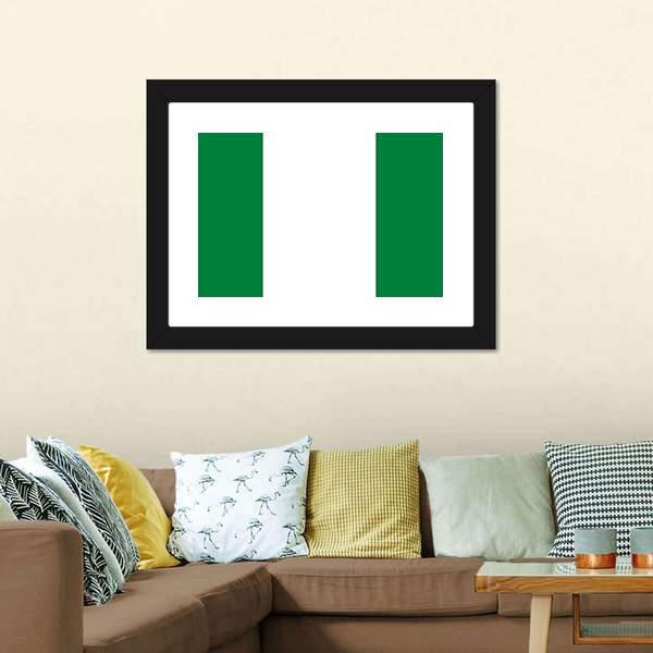 Nigeria Flag Canvas Wall Art-3 Horizontal-Gallery Wrap-25" x 16"-Tiaracle