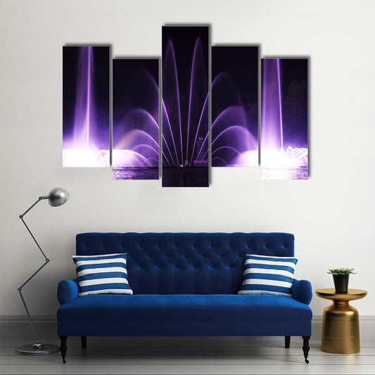 Purple Fountains In Vinnitsa Canvas Wall Art-5 Pop-Gallery Wrap-47" x 32"-Tiaracle