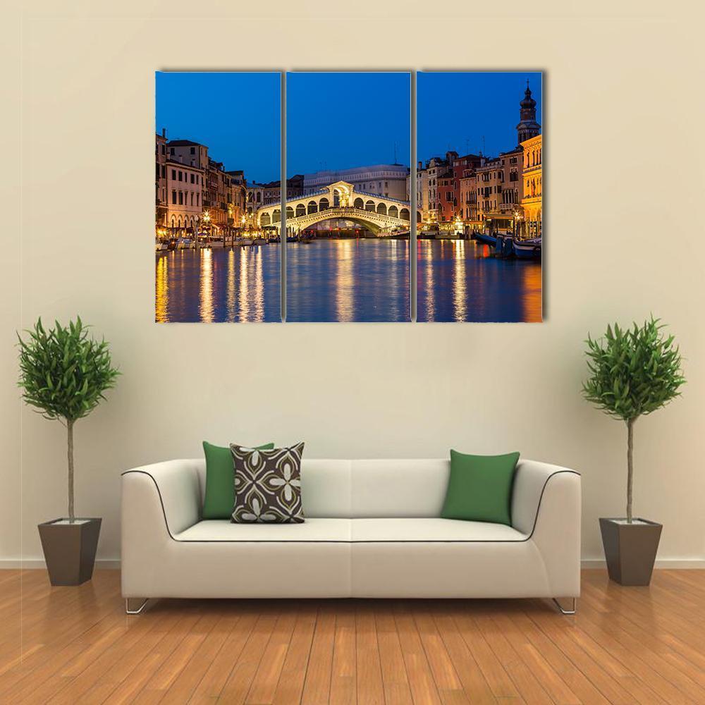 Rialto Bridge Italy Canvas Wall Art-3 Horizontal-Gallery Wrap-37" x 24"-Tiaracle