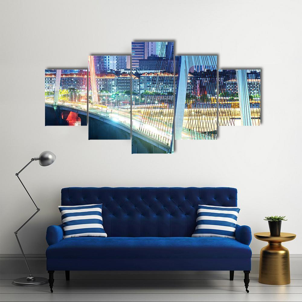 The Bridge In Shanghai Canvas Wall Art-5 Star-Gallery Wrap-62" x 32"-Tiaracle