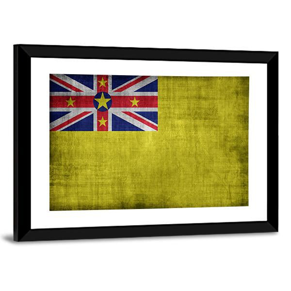 Niue Flag Canvas Wall Art-3 Horizontal-Gallery Wrap-25" x 16"-Tiaracle