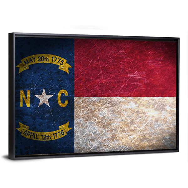 North Carolina Flag Canvas Wall Art-3 Horizontal-Gallery Wrap-25" x 16"-Tiaracle